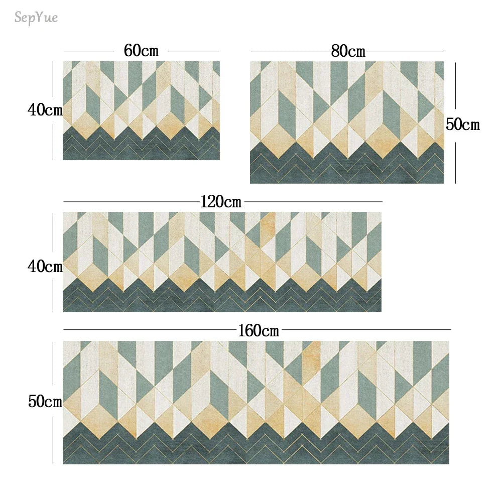 Super Absorbent Kitchen Floor Mat Crystal Velvet Pad Bath Pad Anti-Slip Carpet Kitchen Mats Wipeable Wash Long Strip Carpet