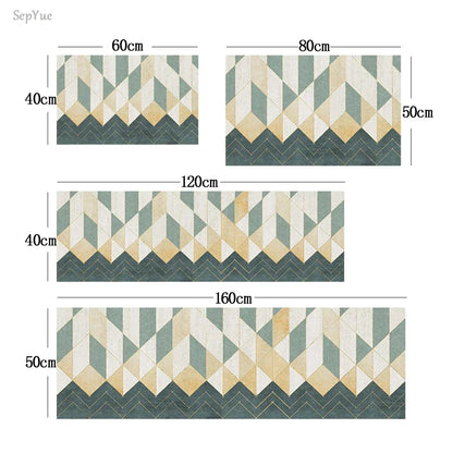 Super Absorbent Kitchen Floor Mat Crystal Velvet Pad Bath Pad Anti-Slip Carpet Kitchen Mats Wipeable Wash Long Strip Carpet