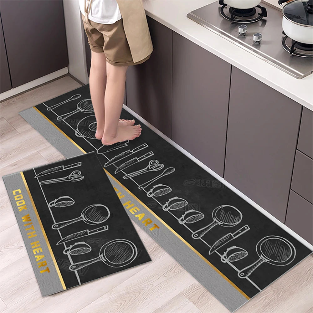 Soft Washable Non-Slip Runner Rug for Kitchen, Bedroom, Living Room & Bathroom